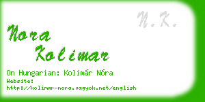 nora kolimar business card